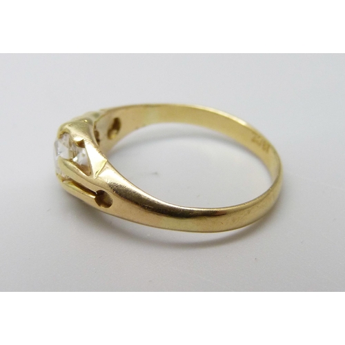 961 - An 18ct gold and diamond solitaire ring, 2.2g, J, approximately 0.5ct diamond weight