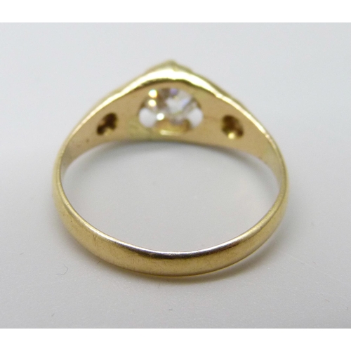 961 - An 18ct gold and diamond solitaire ring, 2.2g, J, approximately 0.5ct diamond weight