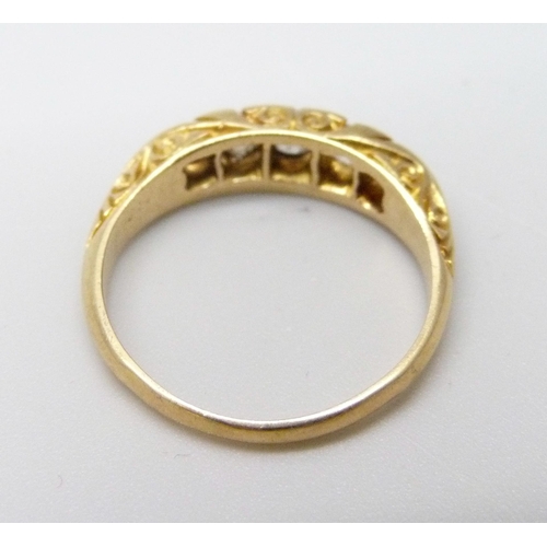 970 - An Edward VII 18ct gold and diamond ring, Birmingham 1902, 3g, M