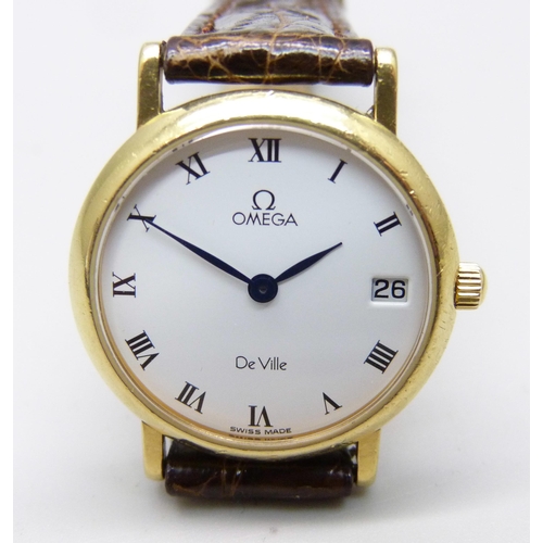 972 - A lady's 18ct gold cased Omega De Ville wristwatch, 24mm case