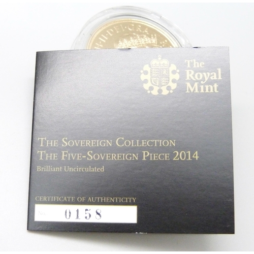 973A - The Royal Mint The Sovereign Collection The Five-Sovereign Piece 2014, No. 0158