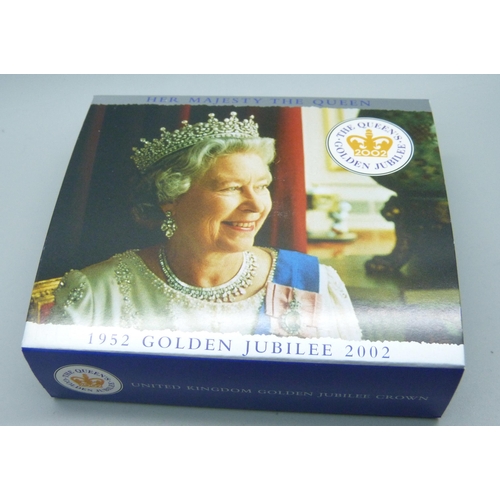 973B - The Royal Mint 2002 Golden Jubilee Crown, 28.28g 925 sterling silver