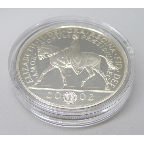 973E - The Royal Mint 2002 Golden Jubilee Crown, 28.28g 925 sterling silver