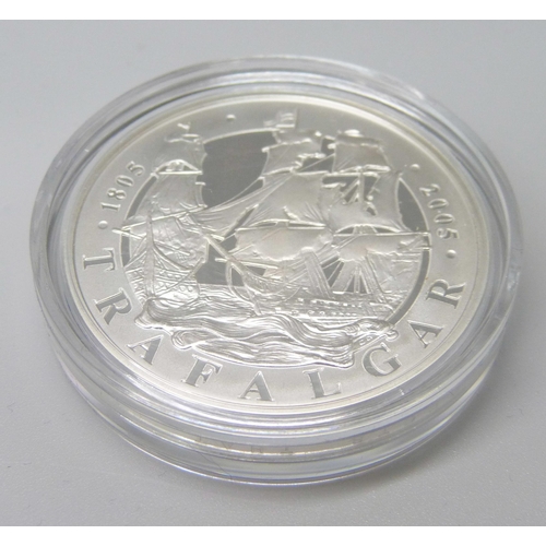 973F - The Royal Mint Trafalgar UK 2005 Silver Proof Commemorative Crown