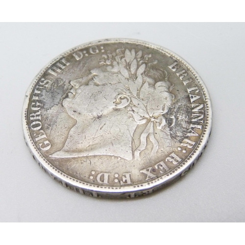 990 - An 1821 George IV Secundo edge crown