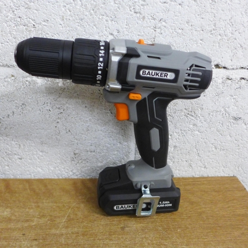 2037 - A Bauker 18v cordless combi drill with 2 batteries (unused)