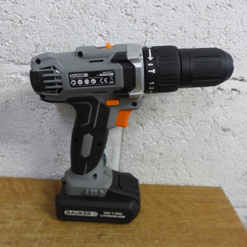 2037 - A Bauker 18v cordless combi drill with 2 batteries (unused)