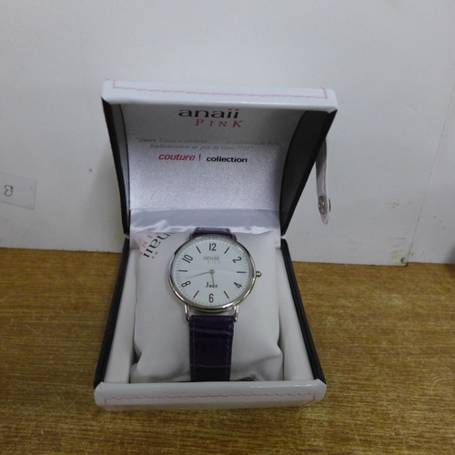 2097 - Boxed wristwatches including Accurist and pink Anais Couture