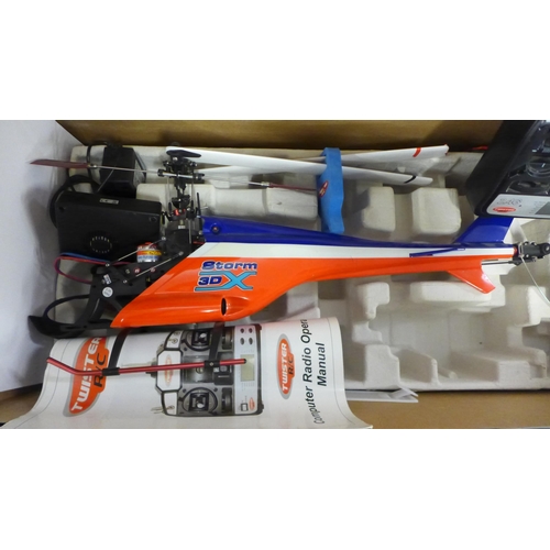 2104 - A Twister Storm 3DX remote controlled electric 3D aerobatic RTF helicopter  - in box