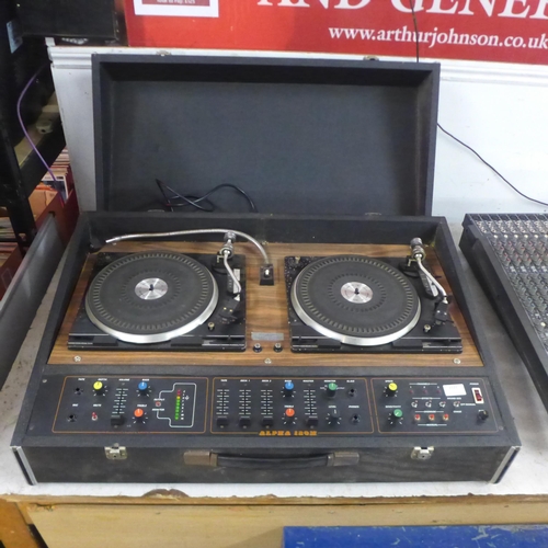 2122 - An Alpha 120M with twin BSM automatic turntables in carry case