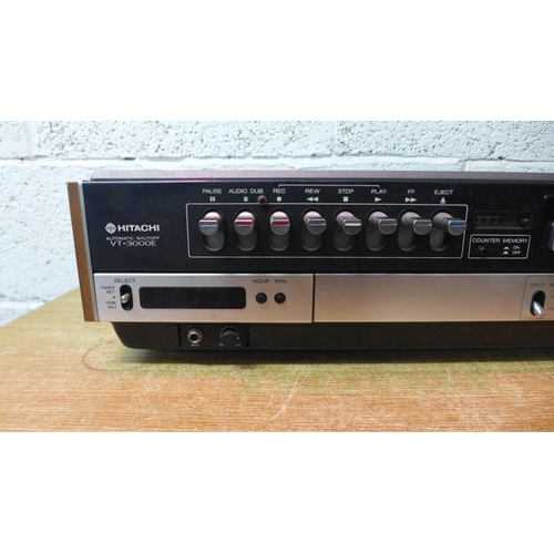 2126 - 3 Items of vintage A/V equipment; a Hitachi 21-68CH radio/tape/TV, a Sharp RT-200 tape deck and a Hi... 