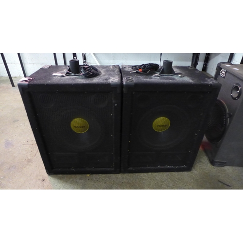 2136 - A pair of Synergy SX-1205 5 x 5 PA speakers