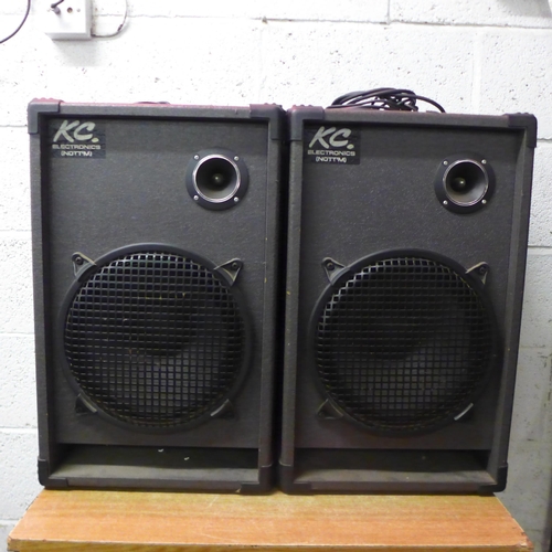 2137 - A pair of KC Electronics of Nottingham 305 PA speakers