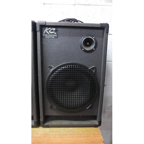 2137 - A pair of KC Electronics of Nottingham 305 PA speakers