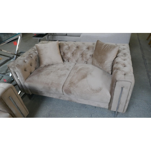 1528 - Fenzi paif of brushed gold sofas