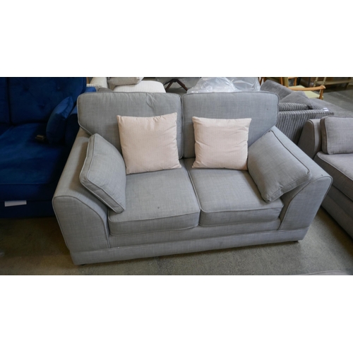 1543 - A grey upholstered two seater sofa - stained