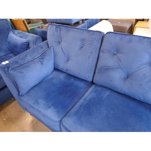 1546 - A blue velvet Hoxton L shaped sofa