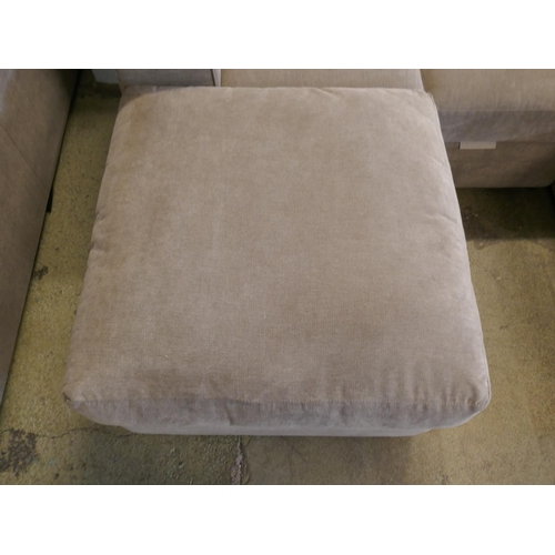 1550 - A mink upholsterd corner sofa and footstool