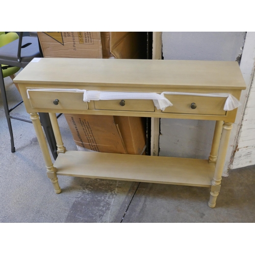 A three drawer console table