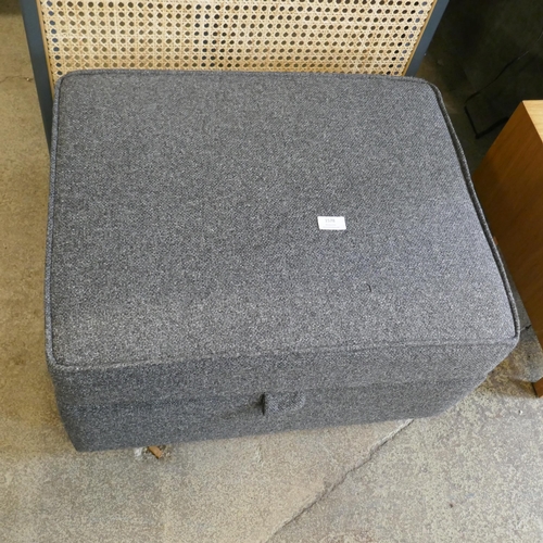 1578 - A Grey fabric footstool with storage