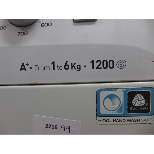 2160A - An Indesit Innex 6kg 1200 spin washing machine, model number XWSC 61251