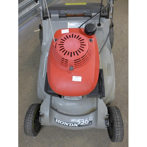 2177 - A Honda HRB536C self-propelled lawn mower