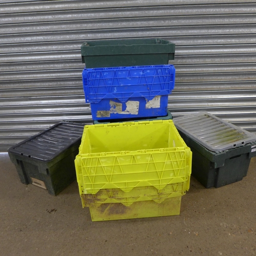 2205 - 8 Assorted plastic storage boxes