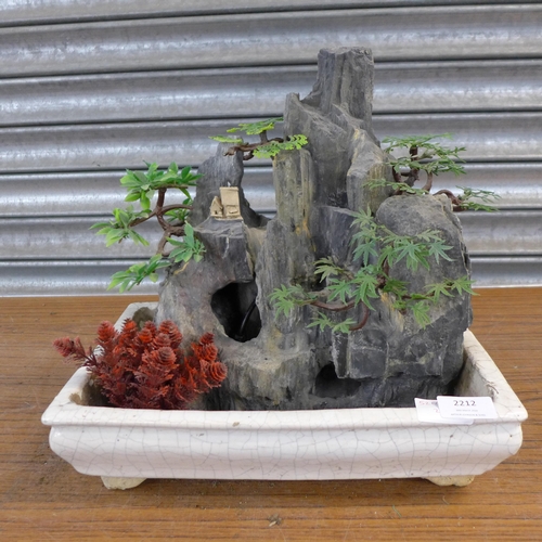 2212 - A Mountain Scene therapeutic indoor water fountain with square bowl