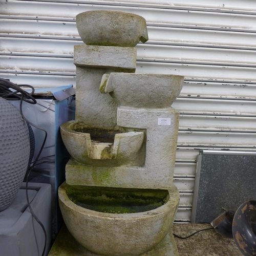 2214 - A 3-tier stone effect cascading water feature - W