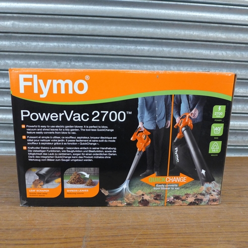 2217 - A Flymo Powervac 2700 240v electric leaf blower vac with box and instruction booklet