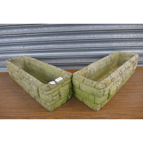 2220 - 2 Stone trough planters