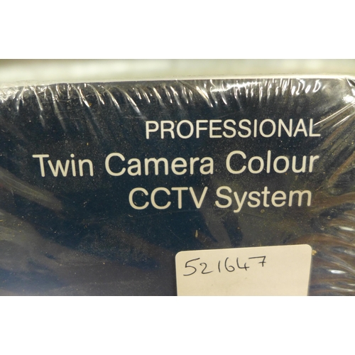 2248 - A GetGet professional twin camera colour CCTV system - boxed and sealed