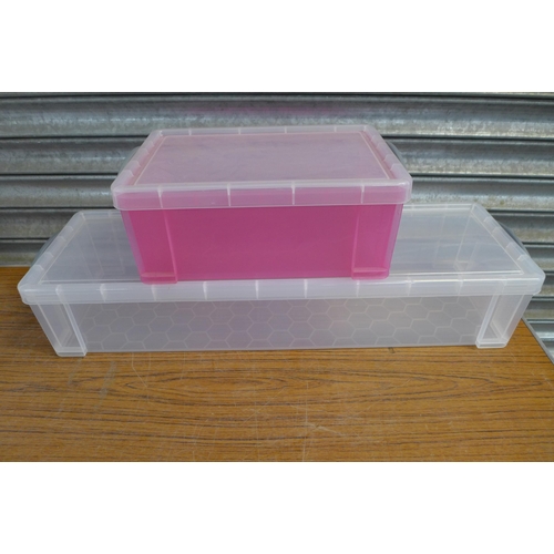 2270 - A 22L Really Useful storage box with lid, an 18L Really Useful storage box with lid, a 9L Really Use... 