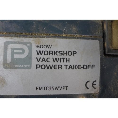 2283 - A Performance Power 600w workshop vac with power take off (FMTC35WVPT) and a Coopers electric knife ... 