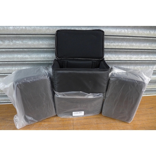 2296 - 4 Soft camera bag insert cases, 20 x 15 x 12cm approx in black (unused)