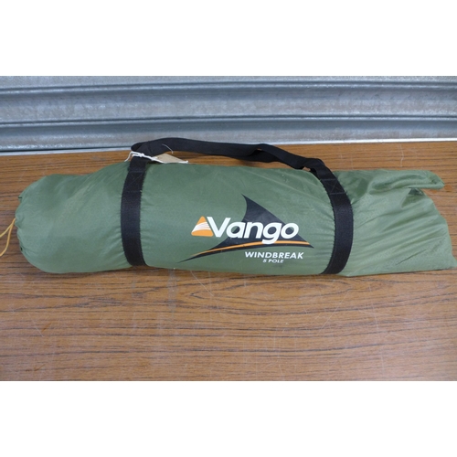 2299 - A Vango 5-pole wind break, a Lunar 2-person tent with porch and a motorhome/caravan Wastemaster Roll... 