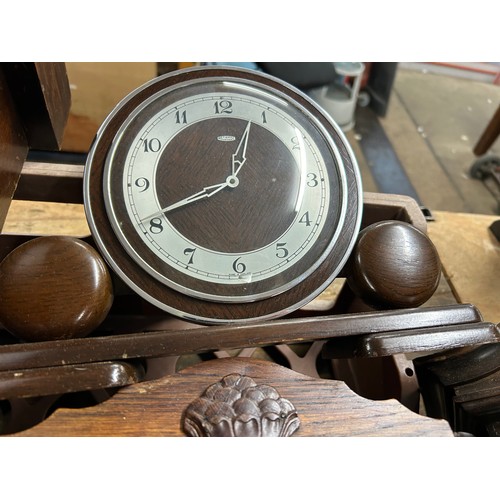 2322 - A collection of five clocks; 4 long cased wall clocks and 1 mantel clock (used)