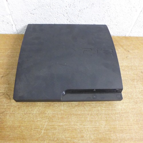 2071 - A PlayStation 3 slim console (audio/video cables only) and a quantity of assorted video games includ... 