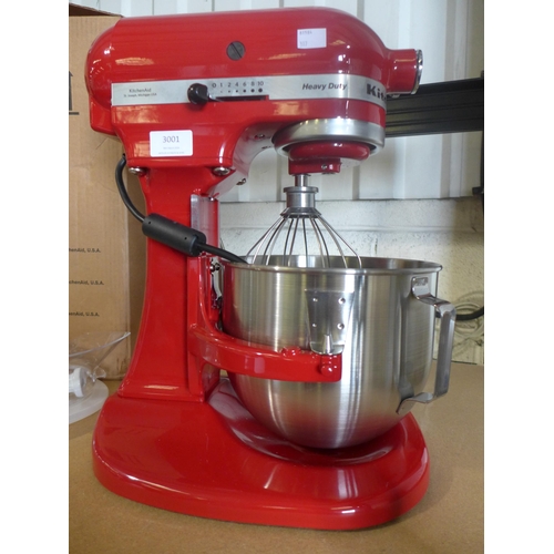 3001 - Kitchenaid Heavy Duty Red 4.8L Stand Mixer - Model 5Kpm5Ber, Original RRP £316.66 + VAT (317-553) *T... 