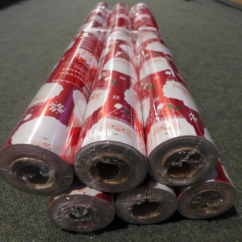 3014 - 6x Kirkland Signature Santa Xmas Foil Wrapping Paper - Reversible  (317-698) *This lot is subject to... 