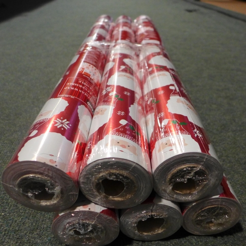 3018 - 6x Kirkland Signature Santa Xmas Foil Wrapping Paper - Reversible   (317-702) *This lot is subject t... 