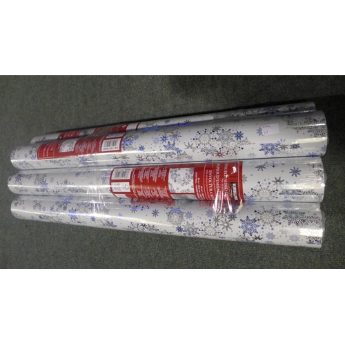 3022 - 6x Kirkland Signature Icicle Xmas Foil Wrapping Paper - Reversible   (317-706) *This lot is subject ... 