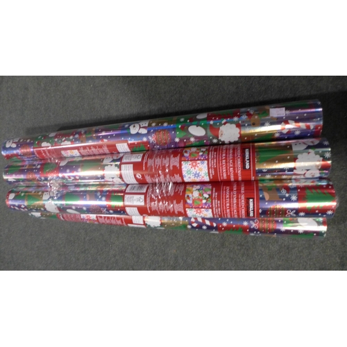 3024 - 6x Kirkland Signature Festive Xmas Foil Wrapping Paper - Reversible   (317-708) *This lot is subject... 