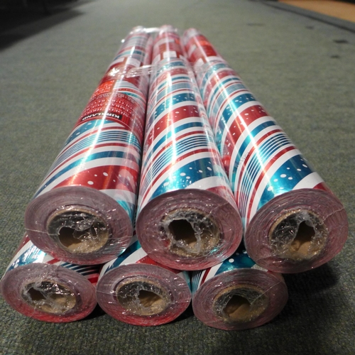 6x Kirkland Signature Xmas Foil Wrapping Paper - Reversible   (317-710) *This lot is subject to VAT