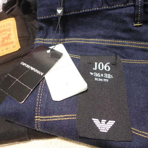 3057 - Assorted men's trousers and jeans - mixed sizes and styles  inc. Armani * This lot is subject to vat