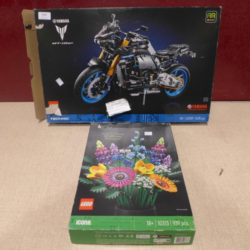 3068 - Lego Icons Wild Flowers, Lego Technic Yamaha Motorbike - Incomplete, Original RRP £119.99 + VAT    (... 