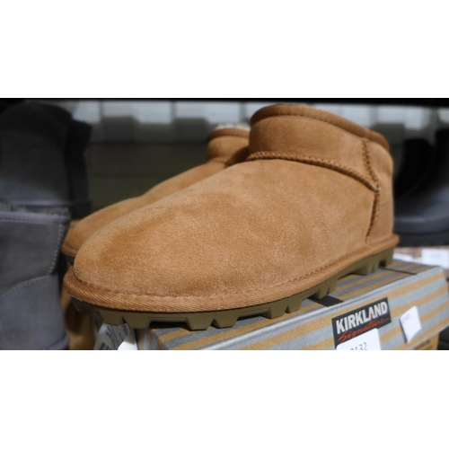 3132 - Pair of women's/kid's chestnut Shearling ankle boots  - UK size 4