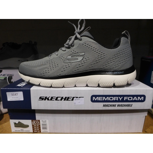 3147 - Two pairs of men's light grey Skechers - Uk size 10 * This lot is subject to vat