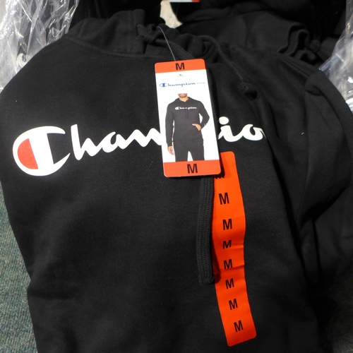 3156 - Quantity of men's Champion black hoodies - size M  * This lot is subject to vat