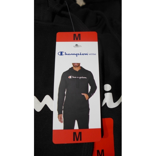 3156 - Quantity of men's Champion black hoodies - size M  * This lot is subject to vat